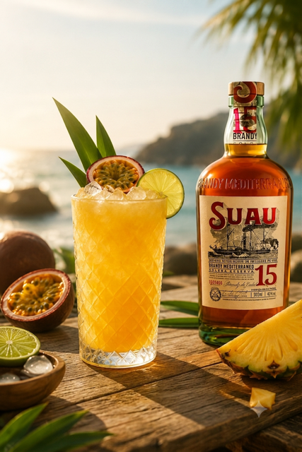 A tropical cocktail with Suau: Oasis Mediterráneo, the elegance of Brandy and the freshness of summer